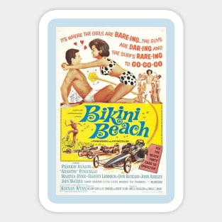 Vintage Movie - Bikini Beach Poster Sticker